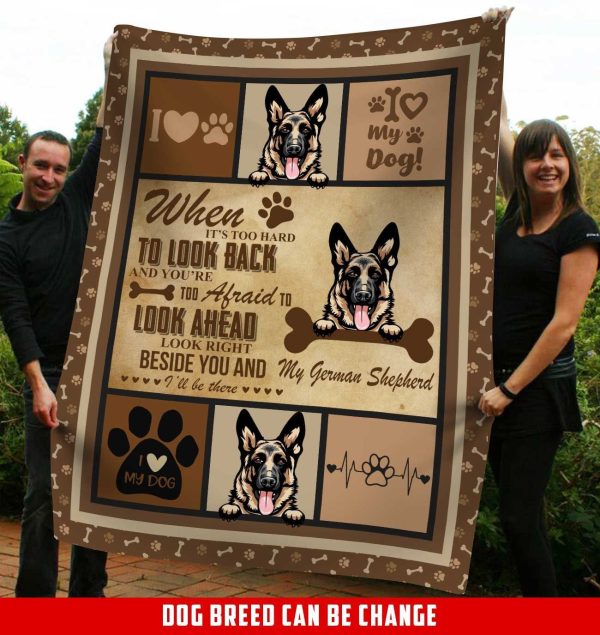 I Love My Dog Heartbeat Fleece Blanket - Image 4