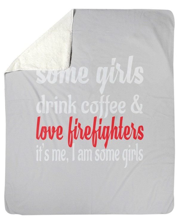 I Love Coffee And Firefighters Fleece Blanket - Image 2