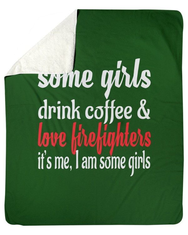 I Love Coffee And Firefighters Fleece Blanket - Image 3