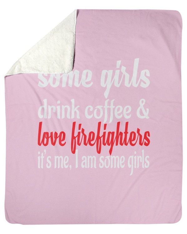 I Love Coffee And Firefighters Fleece Blanket - Image 5