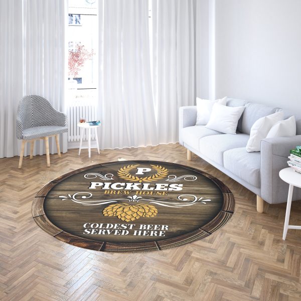 Personalized Brew House Round Mat Round Floor Mat Room Rugs Carpet Outdoor Rug Washable Rugs