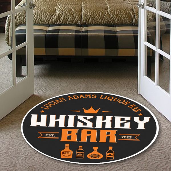 Personalized Whiskey Bar Round Mat Round Floor Mat Room Rugs Carpet Outdoor Rug Washable Rugs - Image 6