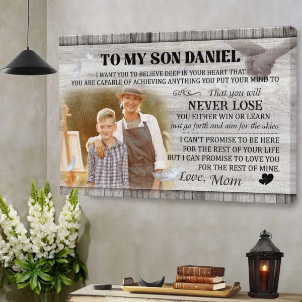 Personalized Canvas Prints, Custom Name And Photo, Gift For Son, Love Son, To My Son I Want You To Believe Dem Canvas - Image 2