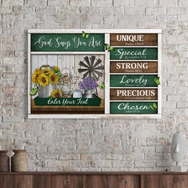 Personalized Canvas Prints Custom Text - God Says You Are For Birthday, Happy Birthday, Farmhouse Style Dem Canvas - Image 2