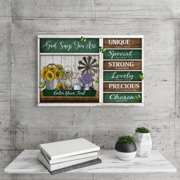 Personalized Canvas Prints Custom Text - God Says You Are For Birthday, Happy Birthday, Farmhouse Style Dem Canvas - Image 5