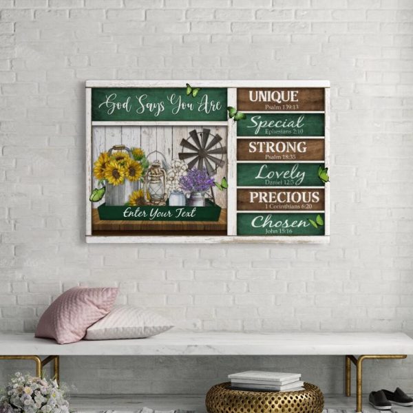 Personalized Canvas Prints Custom Text - God Says You Are For Birthday, Happy Birthday, Farmhouse Style Dem Canvas - Image 6