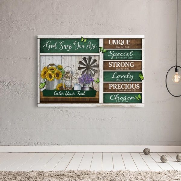 Personalized Canvas Prints Custom Text - God Says You Are For Birthday, Happy Birthday, Farmhouse Style Dem Canvas - Image 7