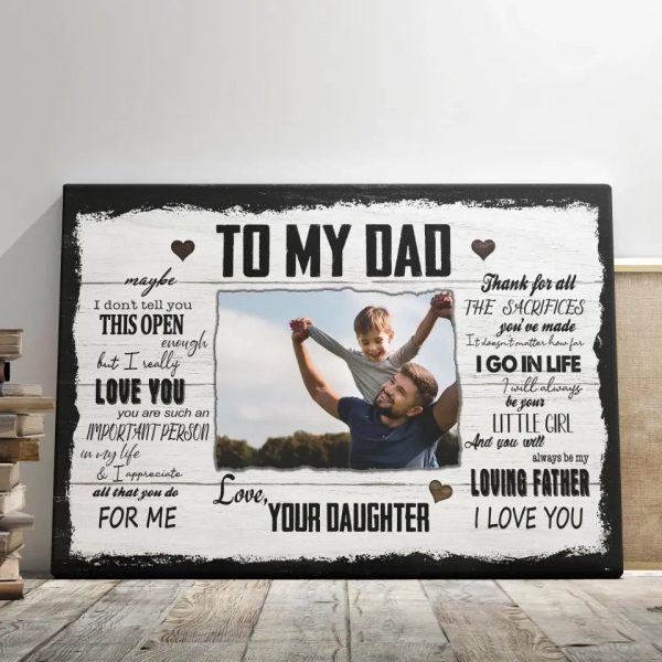 Personalized Canvas Prints, Custom Photo And Name, Father's Day Gift, Dad Gift, I Will Always Be Your Little Girl Dem Canvas - Image 8