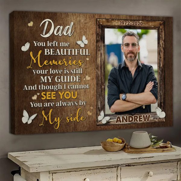 Personalized Canvas Prints, Custom Photo, Picture Gift for Loss of Dad, Memorial Canvas for Dad, Remembrance Gifts For Loss Of Father Dem Canvas - Image 6