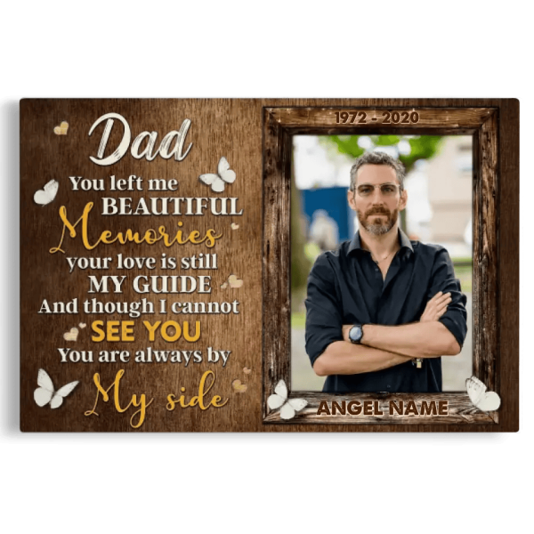 Personalized Canvas Prints, Custom Photo, Picture Gift for Loss of Dad, Memorial Canvas for Dad, Remembrance Gifts For Loss Of Father Dem Canvas - Image 7