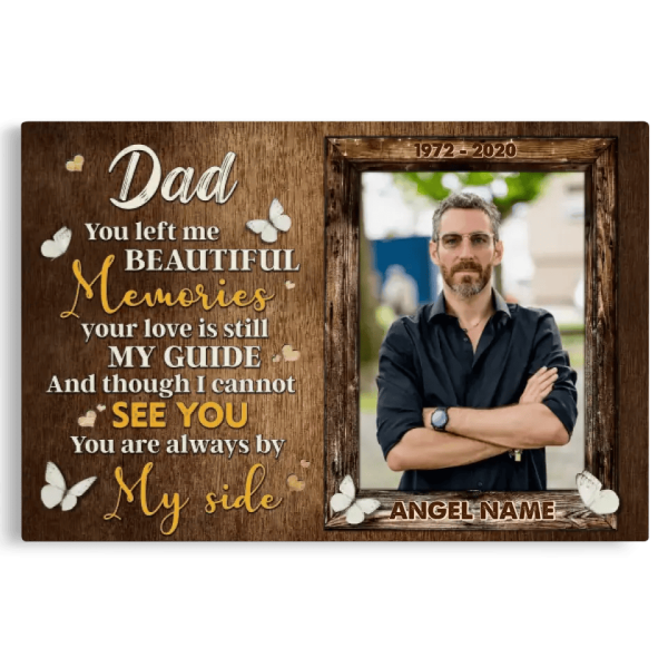 Personalized Canvas Prints, Custom Photo, Picture Gift for Loss of Dad, Memorial Canvas for Dad, Remembrance Gifts For Loss Of Father Dem Canvas - Image 8