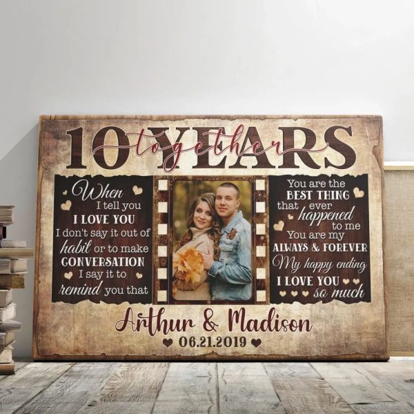 Personalized Canvas Prints, Custom Photos, Couple Gifts, Wedding Gifts, Unique 10 Years Anniversary Gift Dem Canvas - Image 6