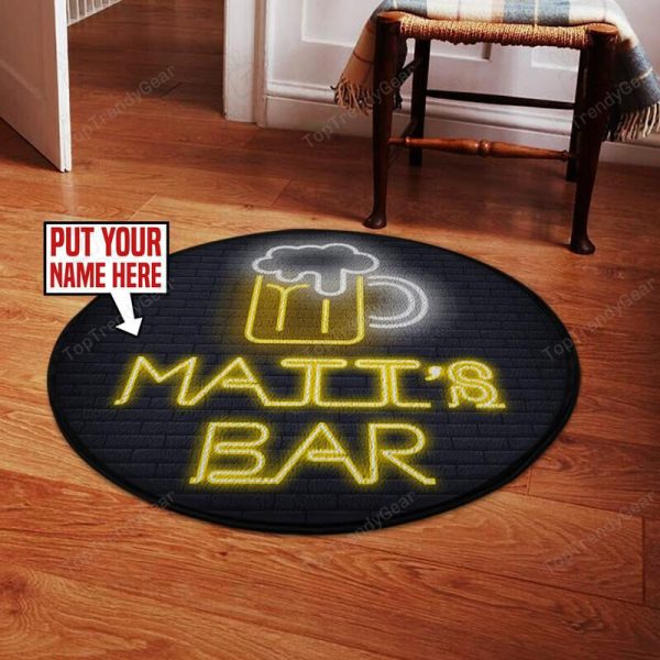 Personalized Bar Living Room Round Mat Circle Rug - Image 2