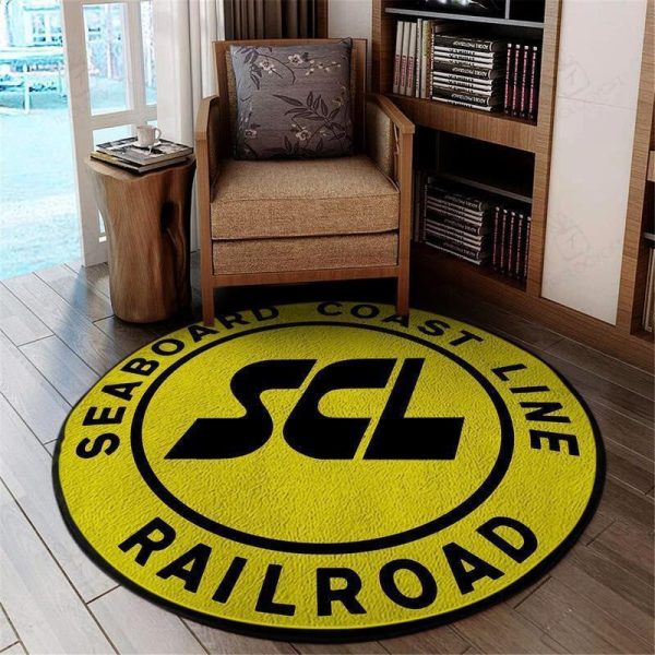 Scl Seaboard Round Mat Seaboard Coast Line Railroad Round Floor Mat Room Rugs Carpet Outdoor Rug Washable Rugs - Image 2