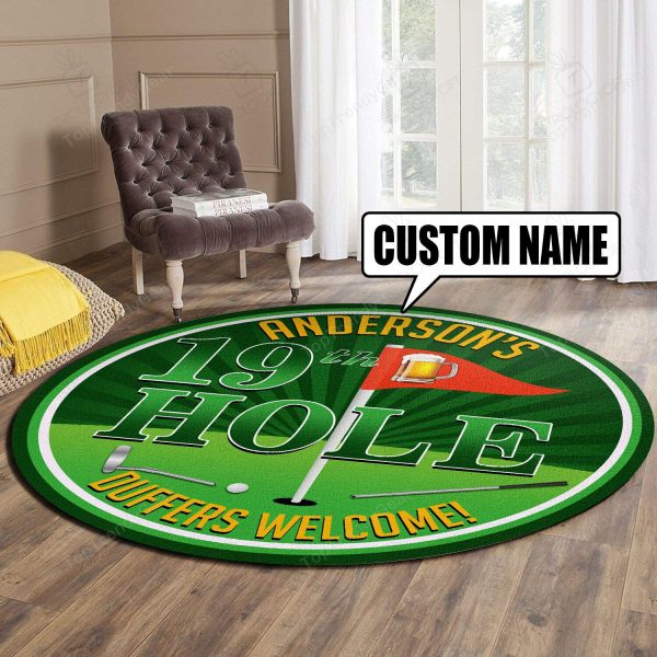 Personalized Golf 19Th Hole Club Round Mat Round Floor Mat Room Rugs Carpet Outdoor Rug Washable Rugs - Image 3