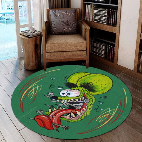 Hot Rod Rat Rod Pinstripe Round Mat Round Floor Mat Room Rugs Carpet Outdoor Rug Washable Rugs - Image 2