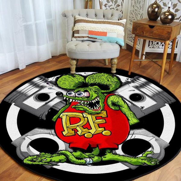 Rat Fink Round Mat Round Floor Mat Room Rugs Carpet Outdoor Rug Washable Rugs