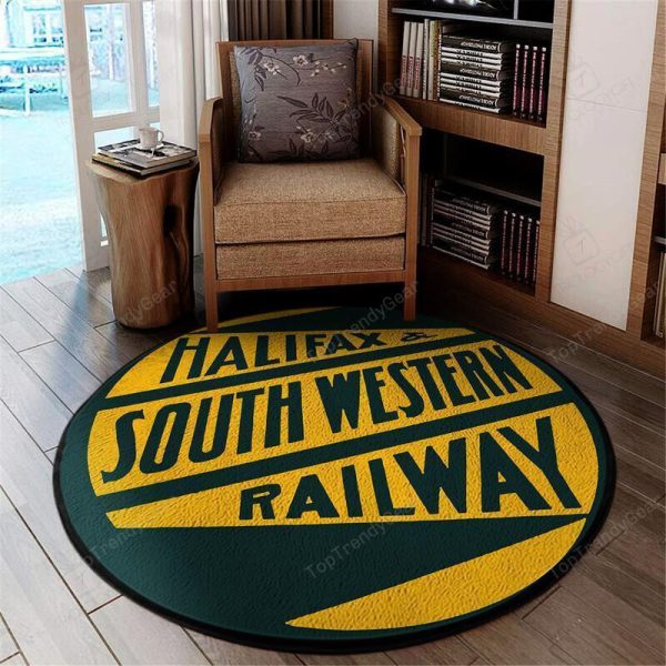 Distressed Halifax South Western Railroad Round Mat Round Floor Mat Room Rugs Carpet Outdoor Rug Washable Rugs - Image 2