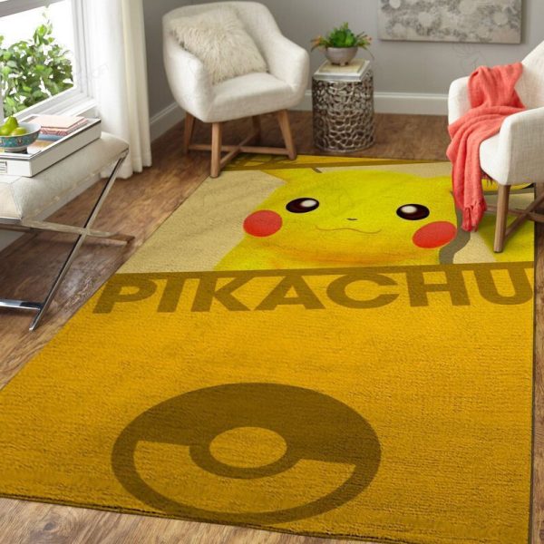 Pikachu Area Rectangle Area Rugs Carpet For Living Room, Bedroom, Kitchen Rugs, Non-Slip Carpet Rp124053 Print